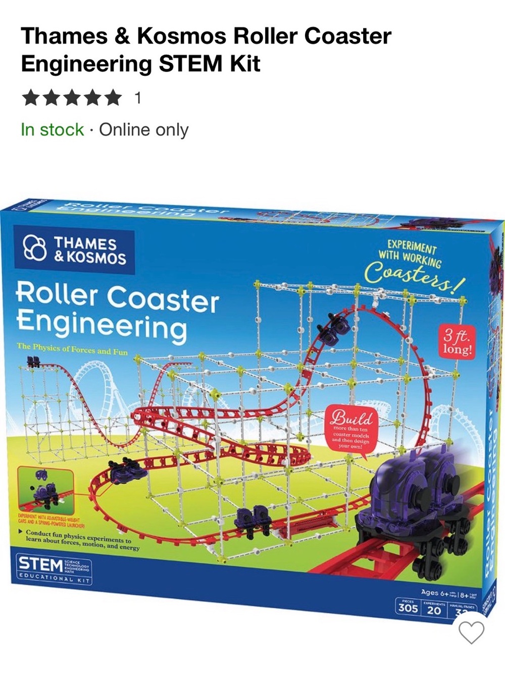 Roller Coaster Engineering Kit — Red and Purple